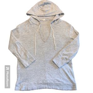 jcrew 100% Cotton Hooded Sweater Shirt Heather grey